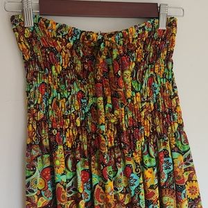 Boho Fall Maxi Skirt Midi Dress S/M